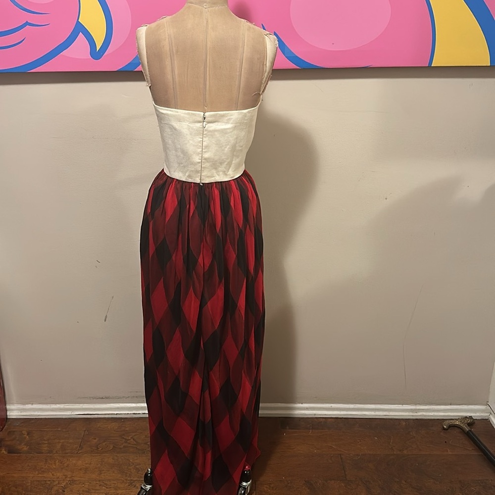 Bill Blass Harlequin Strapless Gown Long Dress - Picture 8 of 16